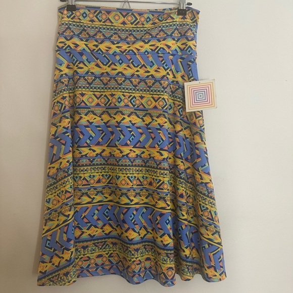 LuLaRoe Dresses & Skirts - LuLaRoe Blue and Yellow A-Line Skirt